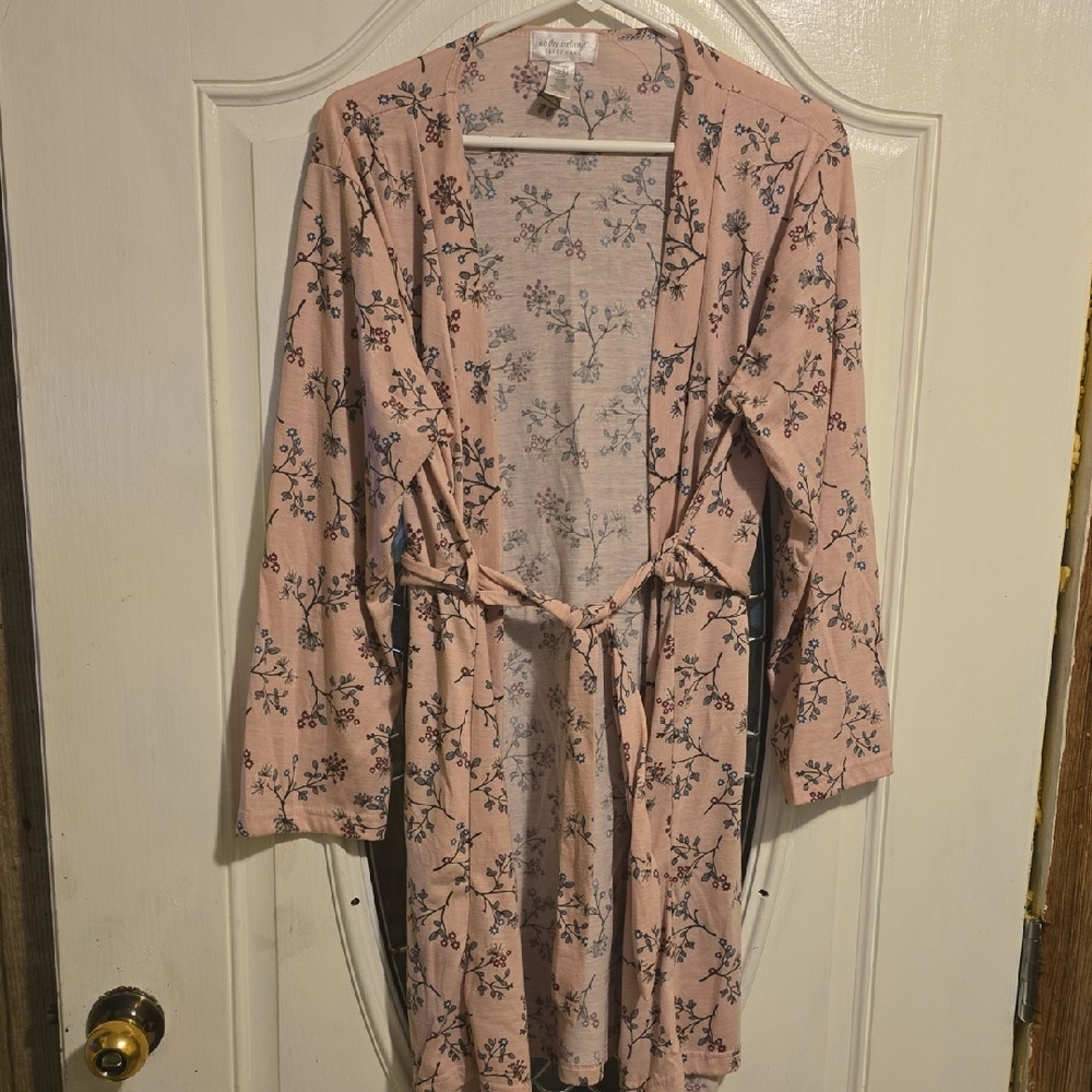 Kathy Ireland Floral Pink Kimono Cardigan